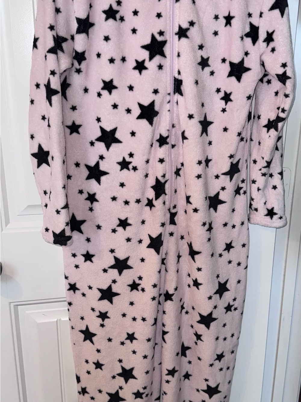 Spoiled Pink and Black Star Fleece Pajama Onesie